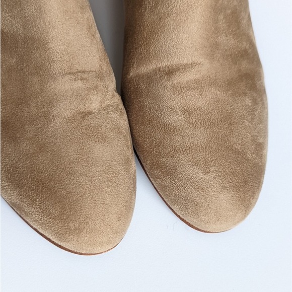 Marc Fisher Ileesia Tan Faux Suede Stretch Zipper Block Heel Bootie Size 11 - Picture 6 of 11